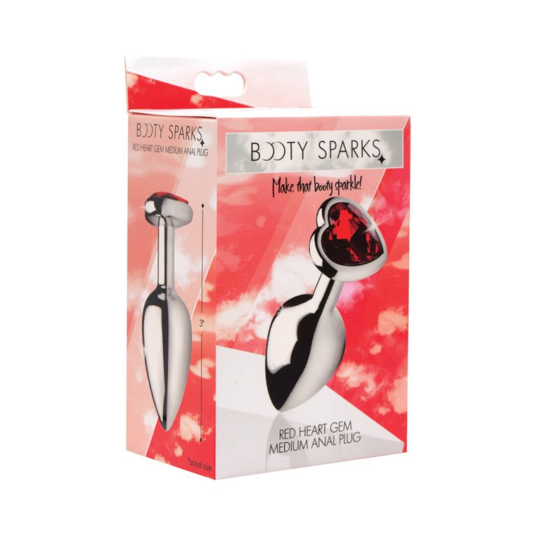 Booty Sparks red heart gem medium anal plug