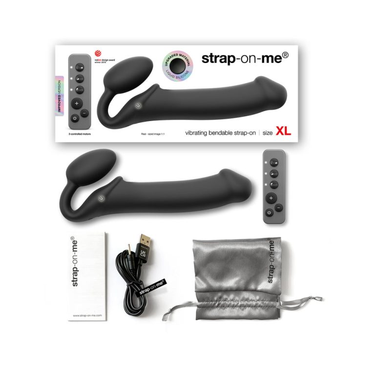 Strap-On-Me vibrating bendable strapless strap-on in black XL