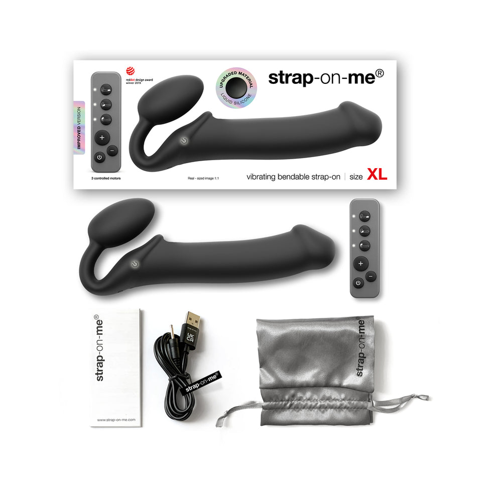 Strap-On-Me vibrating bendable strapless strap-on in black XL