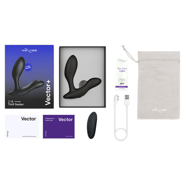 We-Vibe Vector Plus prostate massager in charcoal black