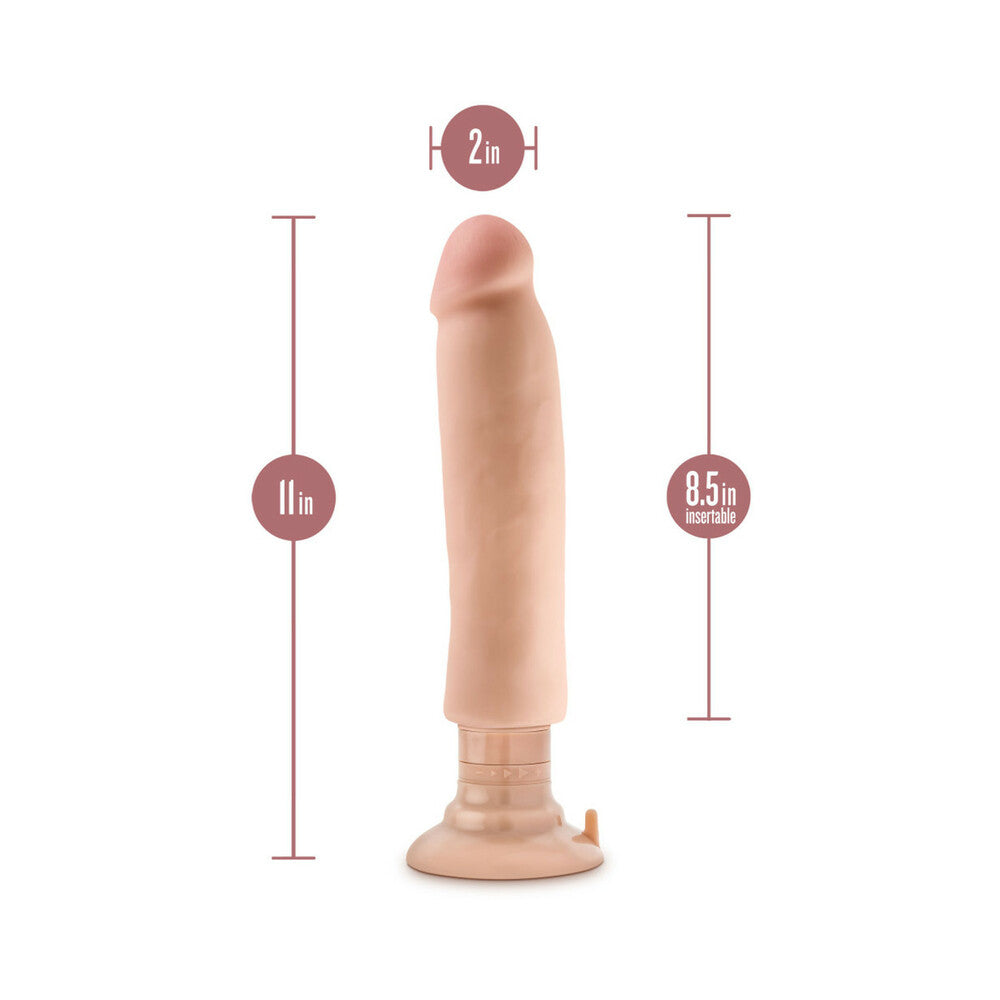 Au Naturel 11 in. Magnum Vibrating Dual-Density Dong Beige