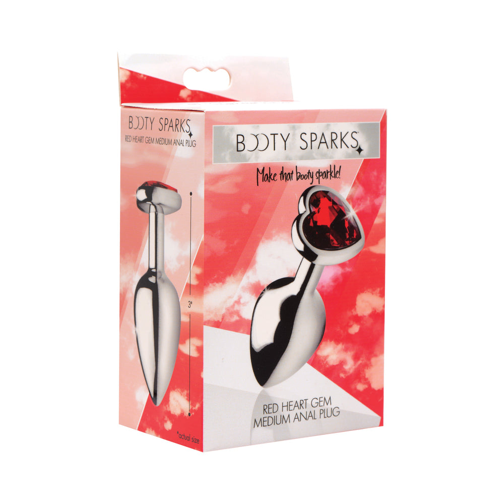 Booty Sparks Red Heart Gem Anal Plug — Medium