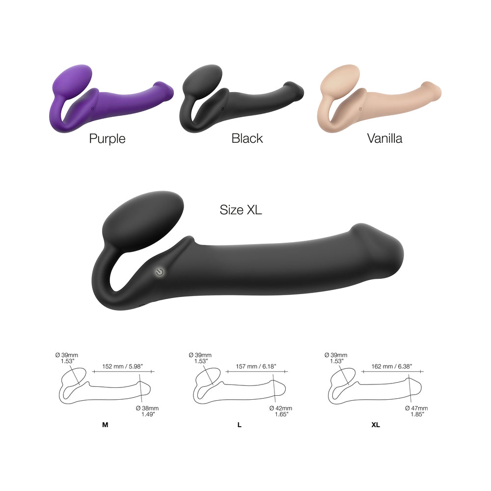 Strap-On-Me Vibrating Bendable Strapless Strap-On Black XL