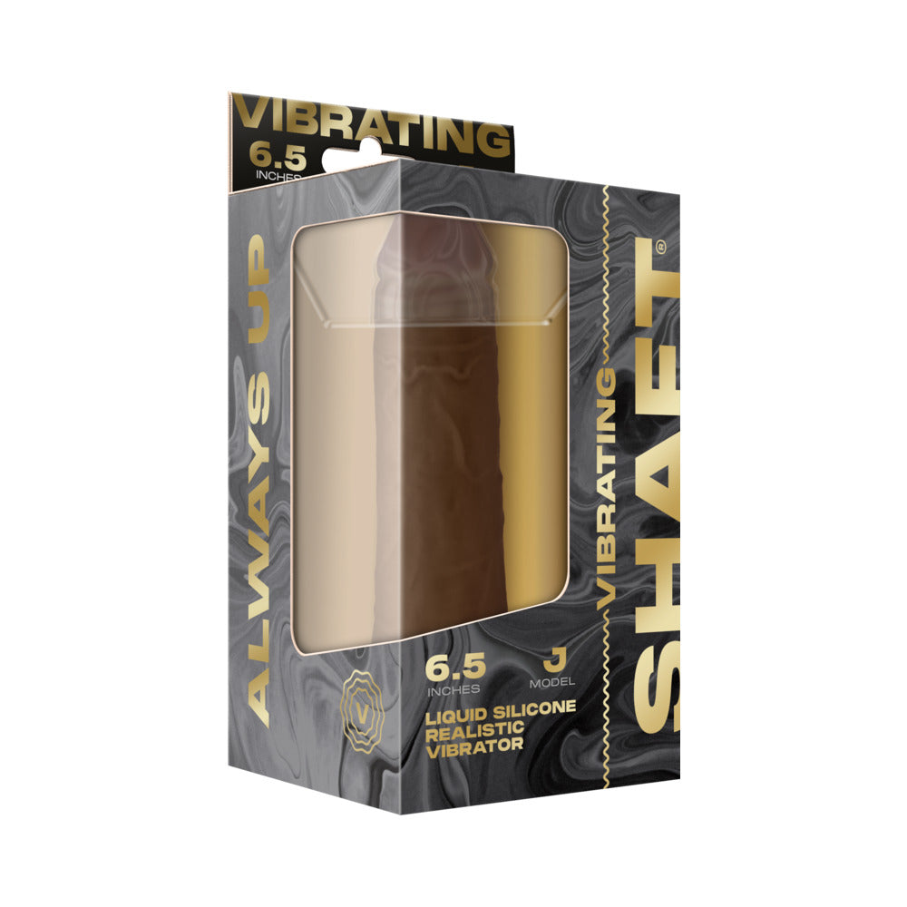 Shaft Vibrating Model J 6.5 in. Dual Density Silicone Dildo Oak
