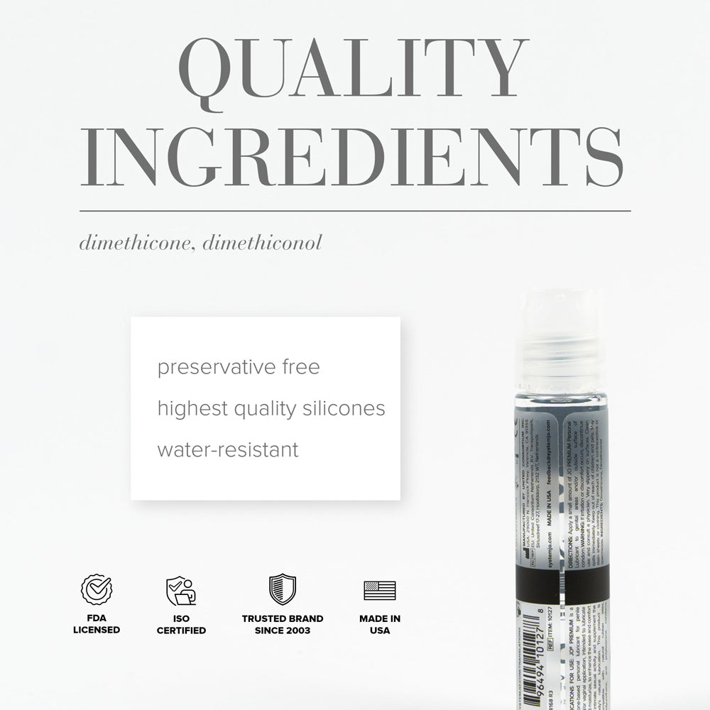 JO Premium Original Silicone-Based Lubricant 1oz.